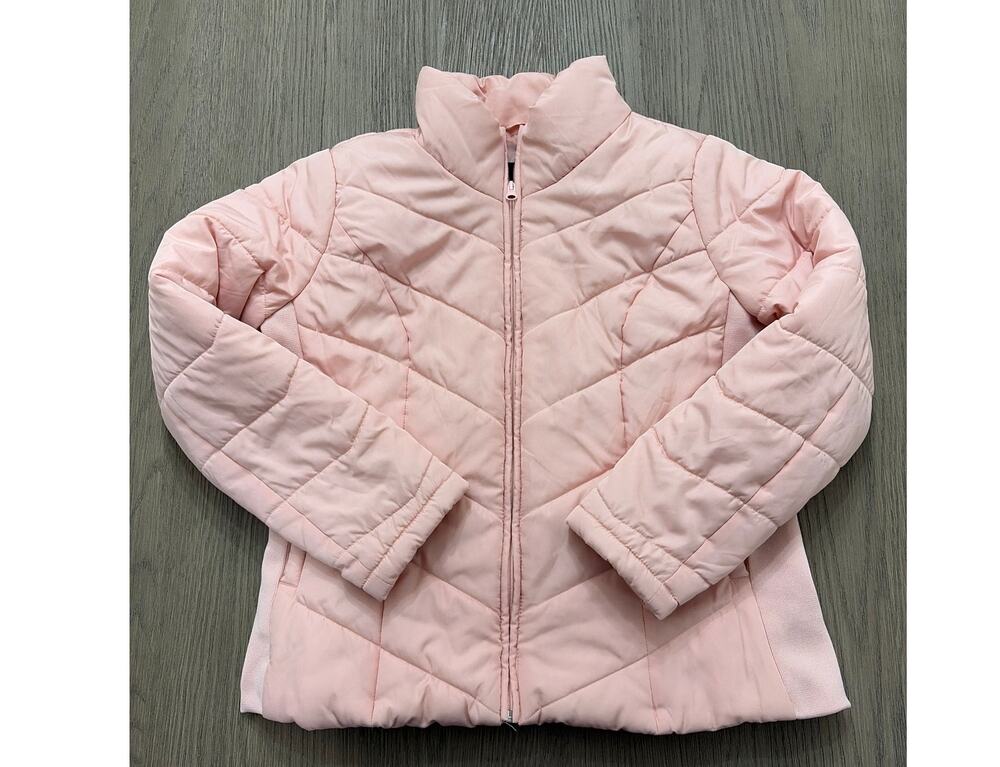 New York & Company Pink Quilted Zip Jacket Women’s Large Lightweight Puffer Coat